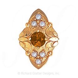 GS519 CIT/PL - 14 Karat Gold Slide with Citrine center and Pearl accents 